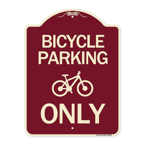 Signmission Bicycle Parking Only With Graphic Heavy-Gauge Aluminum Architectural Sign, 24" x 18", BU-1824-24320 A-DES-BU-1824-24320 - main